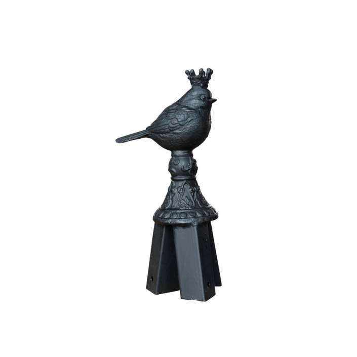 MARTHA'S VINEYARD Garden Stake Topper Black Finish - King Sparrow