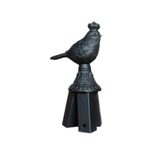 Load image into Gallery viewer, MARTHA&#39;S VINEYARD Garden Stake Topper Black Finish - Queen Sparrow