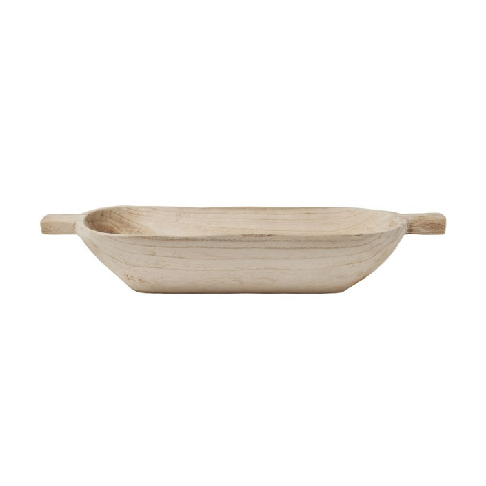 MARTHA'S VINEYARD Wooden Oval Bowl With Handles - Large