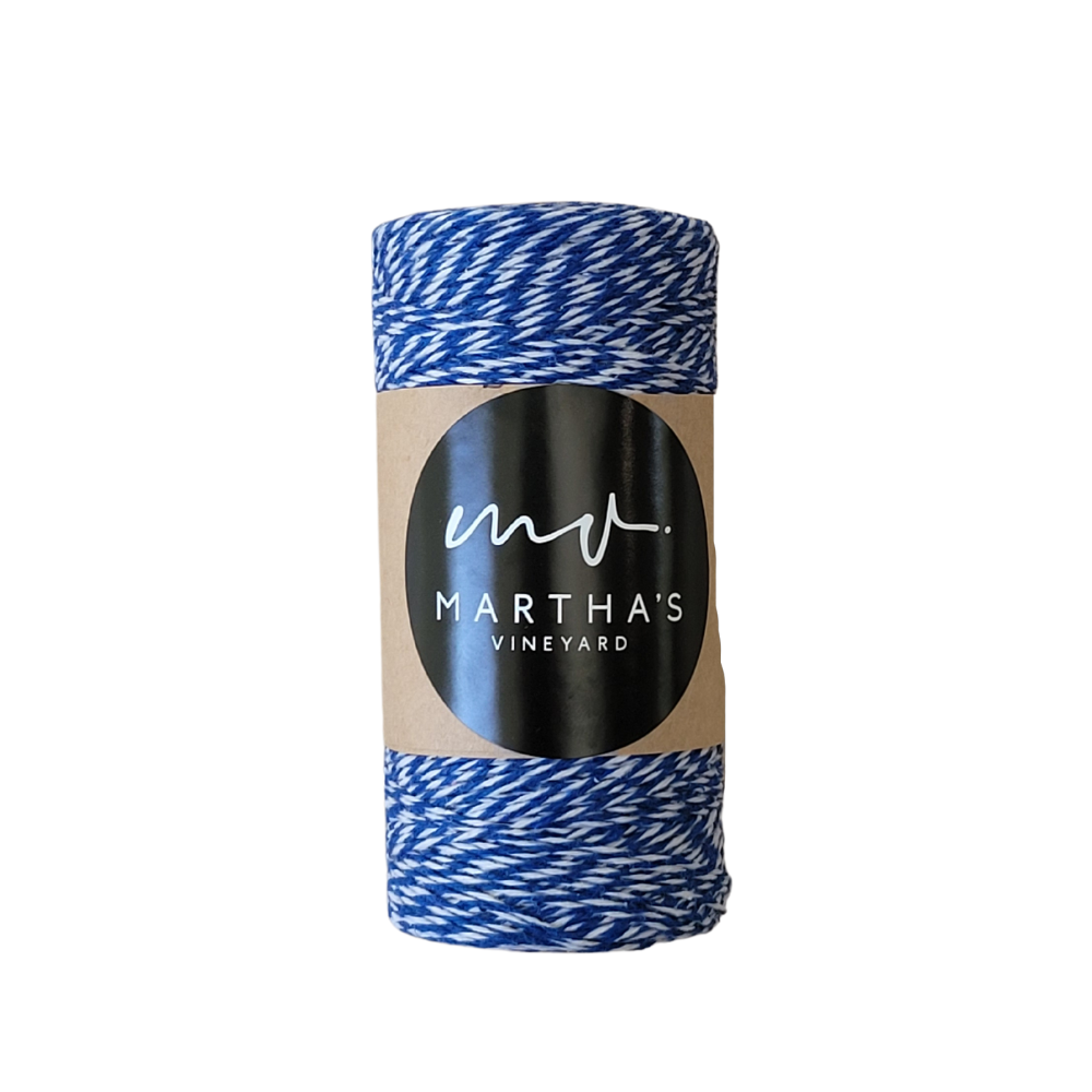 Load image into Gallery viewer, MARTHA&#39;S VINEYARD Candy Stripe Twine - Dark Blue &amp; White