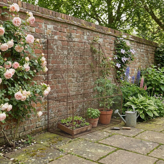 MARTHA'S VINEYARD Rustic Wire Wall Standing Cloche