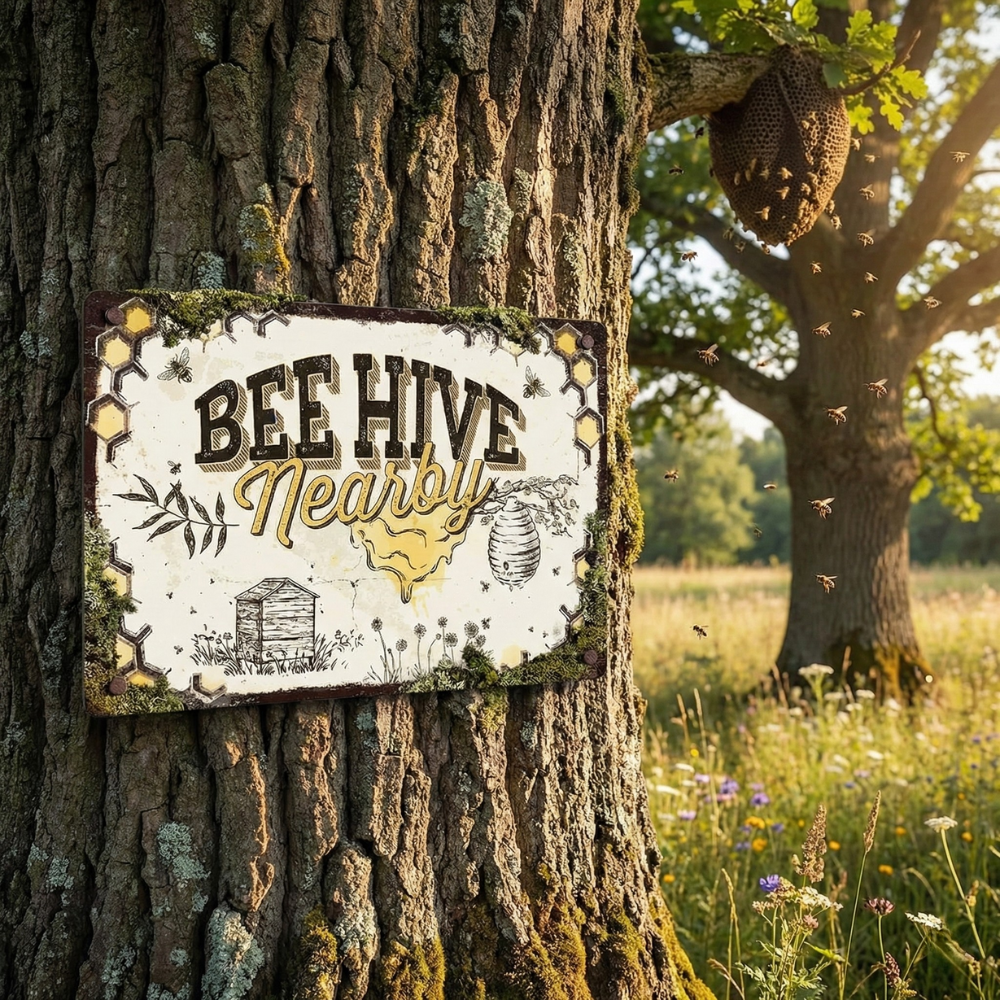 Load image into Gallery viewer, MARTHA'S VINEYARD ‘Bee Hive nearby’’ Sign