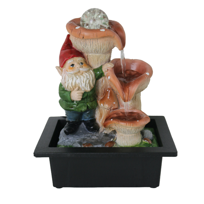 EWATER FEATURES Desktop Water Fountain Medium - Mushroom Gnome