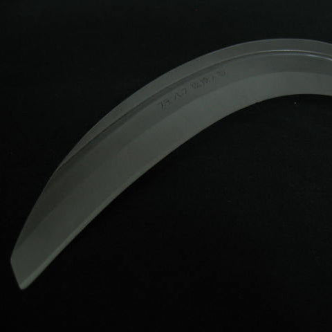 Sickle with a metallic blade on a black background