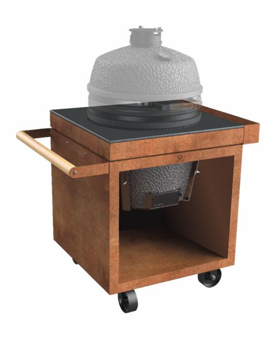 OFYR Pro + Kamado Grill Stand w/ Ceramic Tabletop - Corten Steel **Limited Stock**