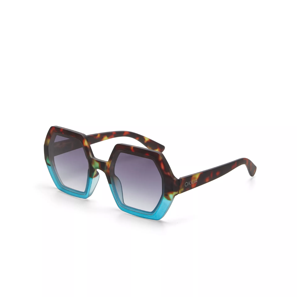 Load image into Gallery viewer, OKKIA Emma Adult Sunglasses - Havana &amp; Blue