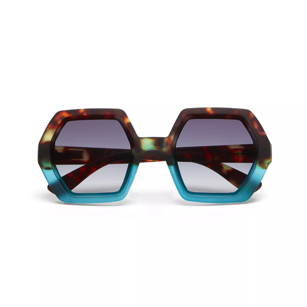 Load image into Gallery viewer, OKKIA Emma Adult Sunglasses - Havana &amp; Blue