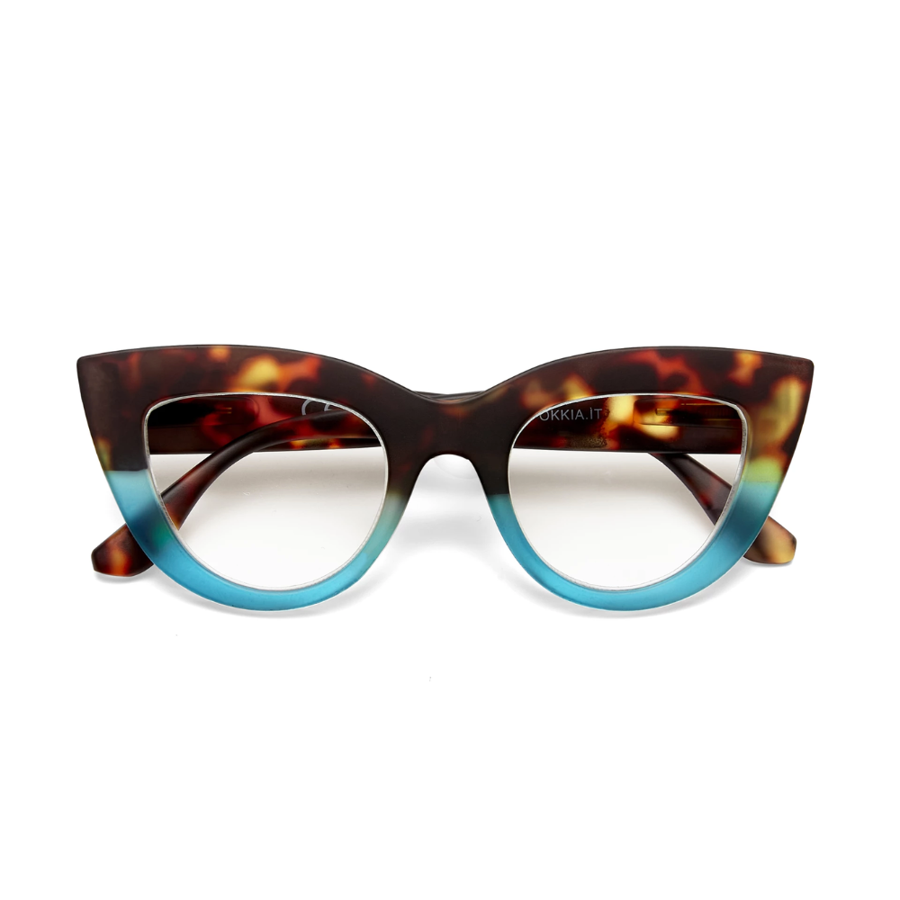 Load image into Gallery viewer, OKKIA Claudia Adult Reading Glasses - Havana &amp; Blue