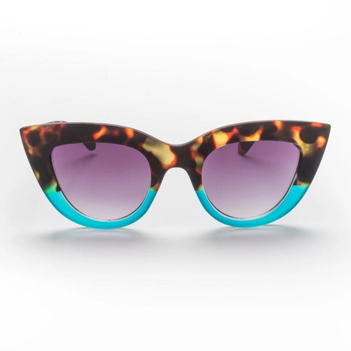 OKKIA Claudia Adult Sunglasses - Havana & Blue