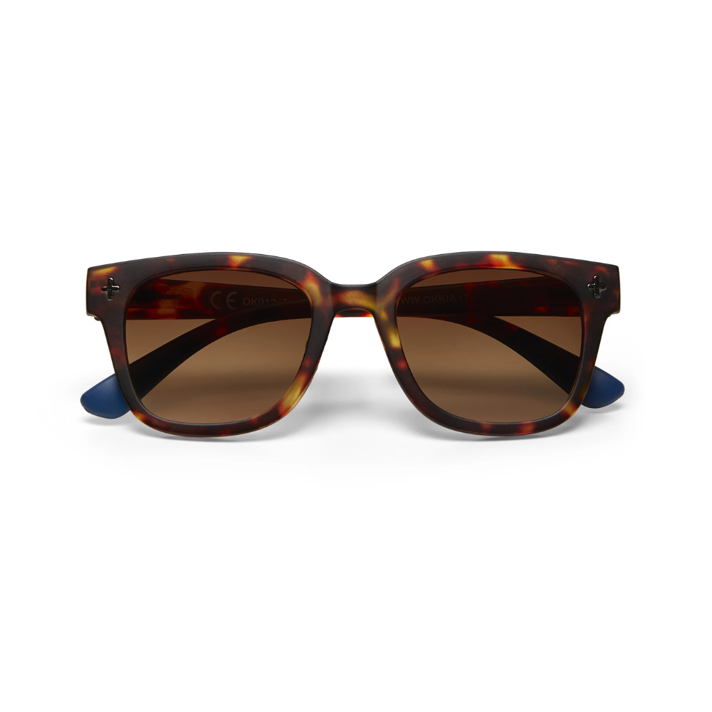 OKKIA Giovanni Adult Sunglasses - Havana & Blue