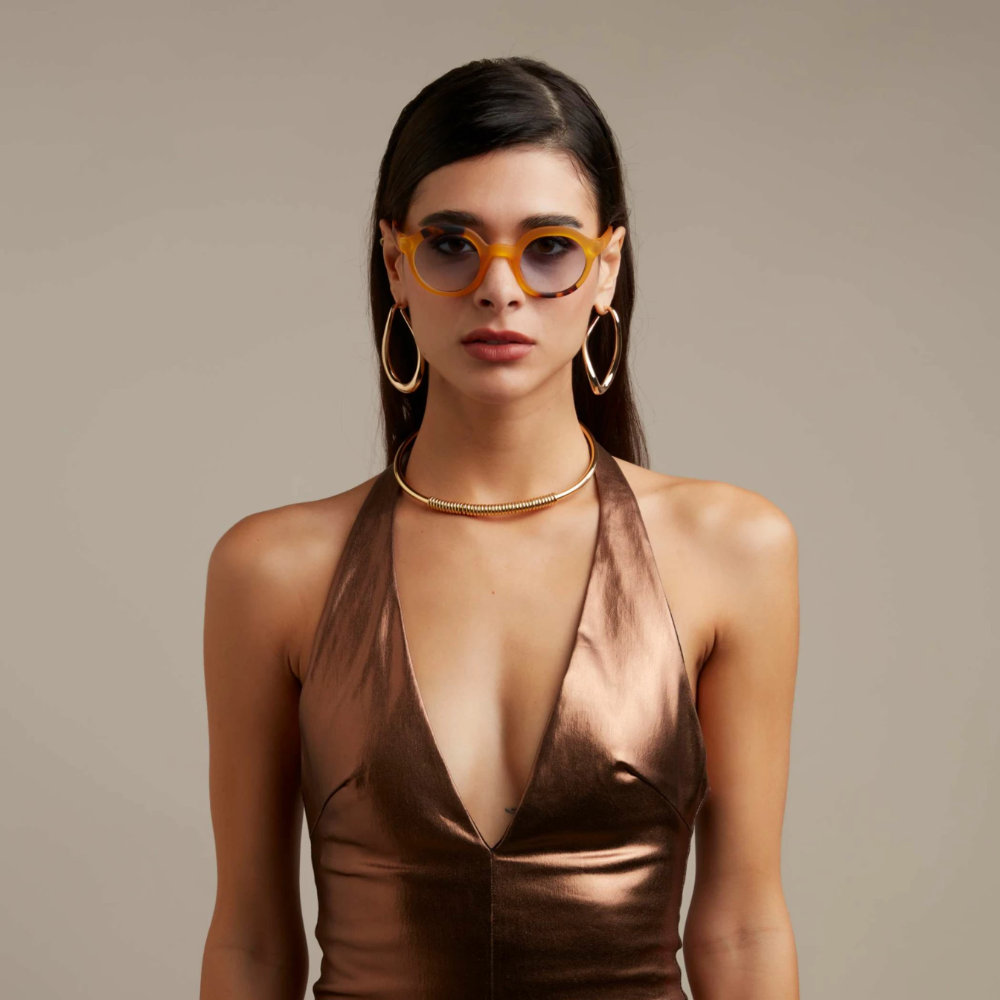 Load image into Gallery viewer, OKKIA Lauro Adult Sunglasses - Yellow &amp; Blue Gradient Lens