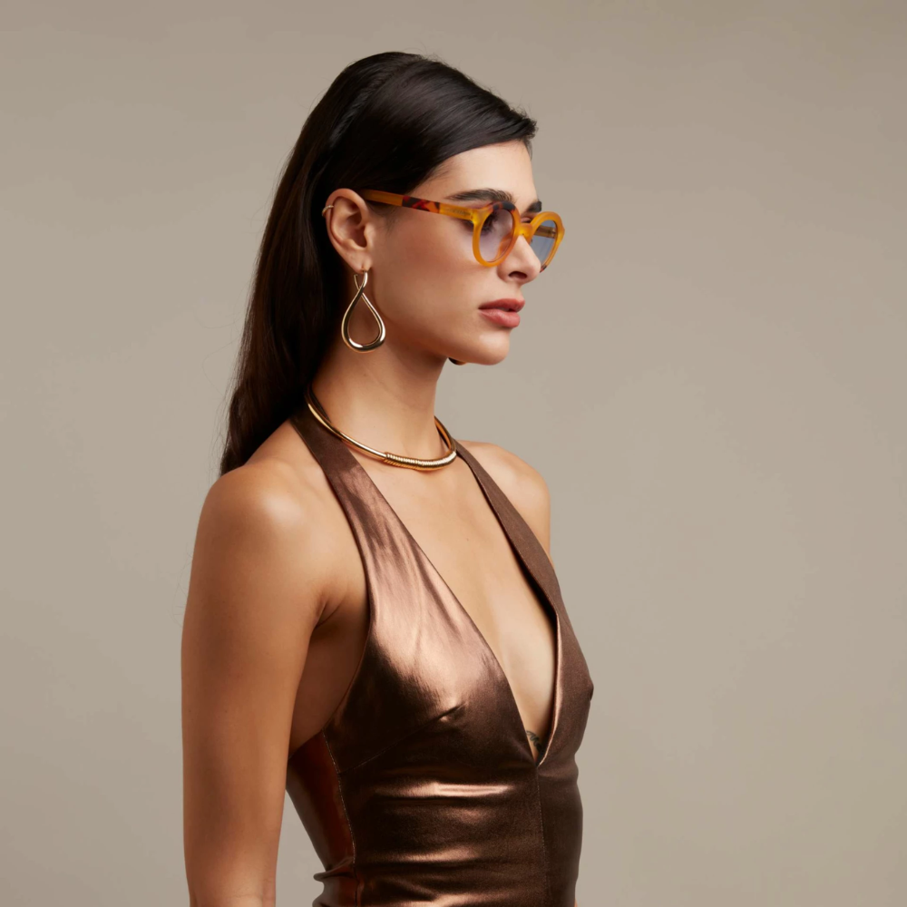 Load image into Gallery viewer, OKKIA Lauro Adult Sunglasses - Yellow &amp; Blue Gradient Lens