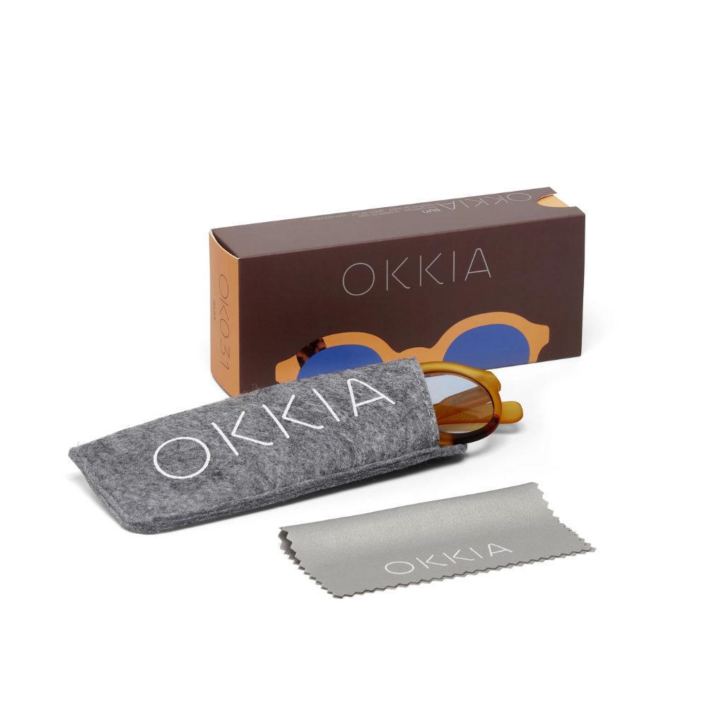Load image into Gallery viewer, OKKIA Lauro Adult Sunglasses - Yellow &amp; Blue Gradient Lens
