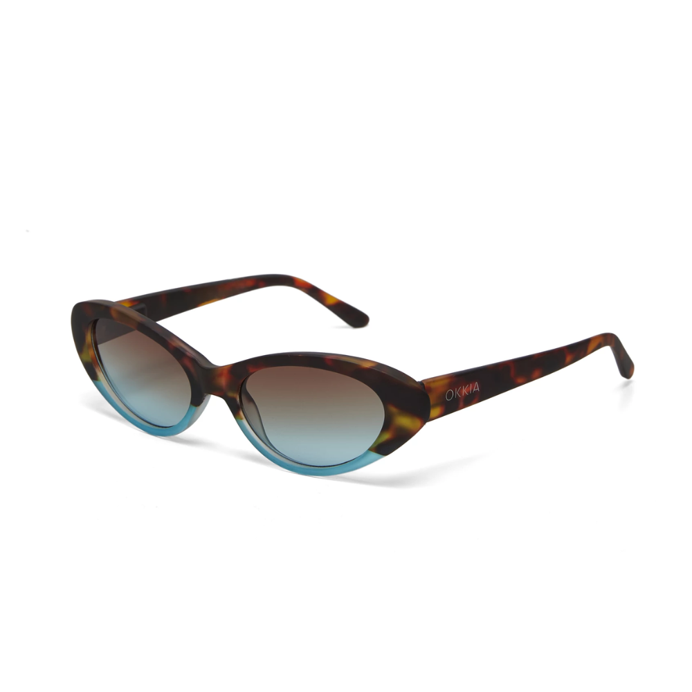 Load image into Gallery viewer, OKKIA Lina Adult Sunglasses - Havana &amp; Blue