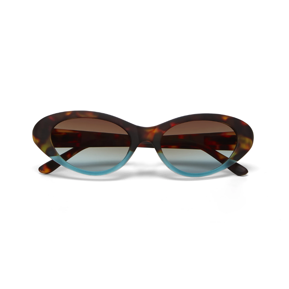 Load image into Gallery viewer, OKKIA Lina Adult Sunglasses - Havana &amp; Blue