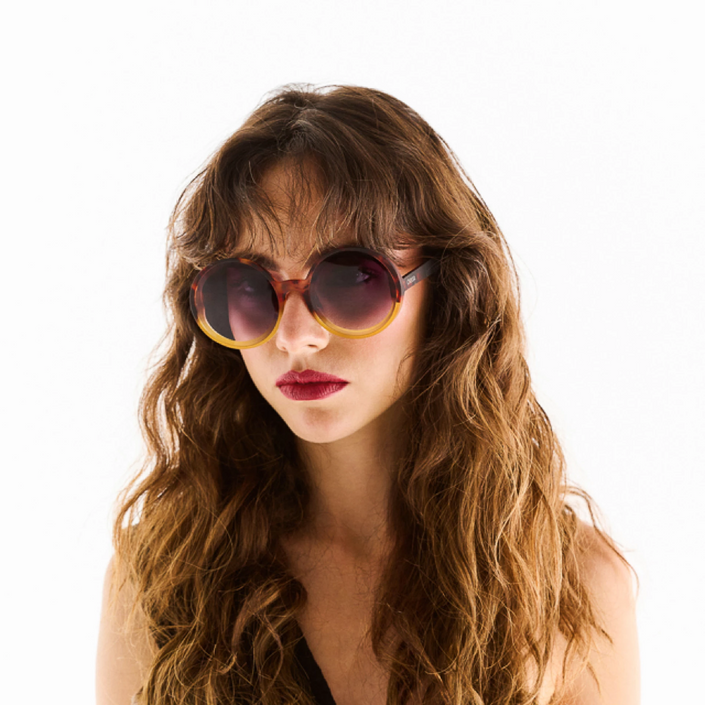 OKKIA Monica Adult Sunglasses - Havana Yellow