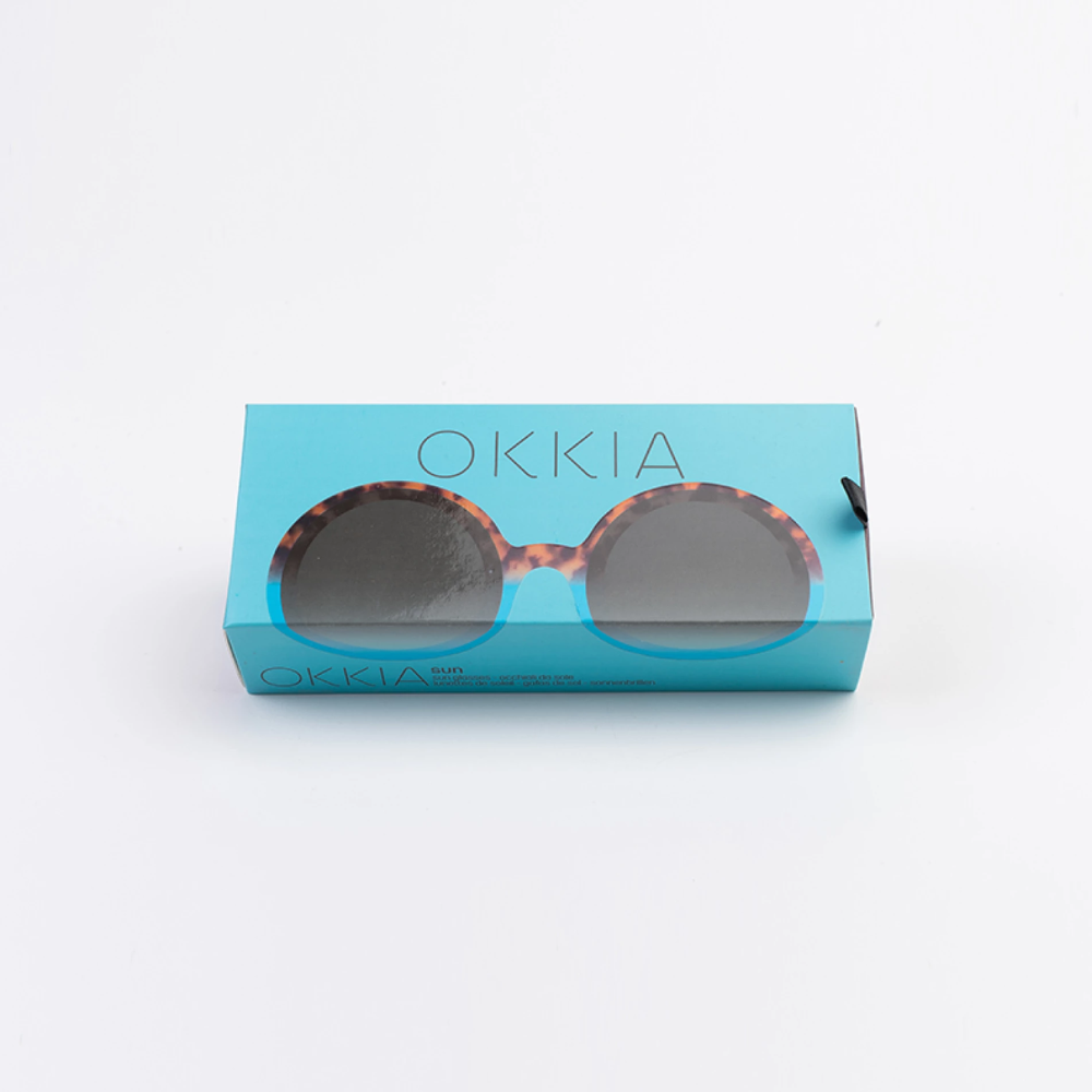 Load image into Gallery viewer, OKKIA Monica Adult Sunglasses - Havana &amp; Blue