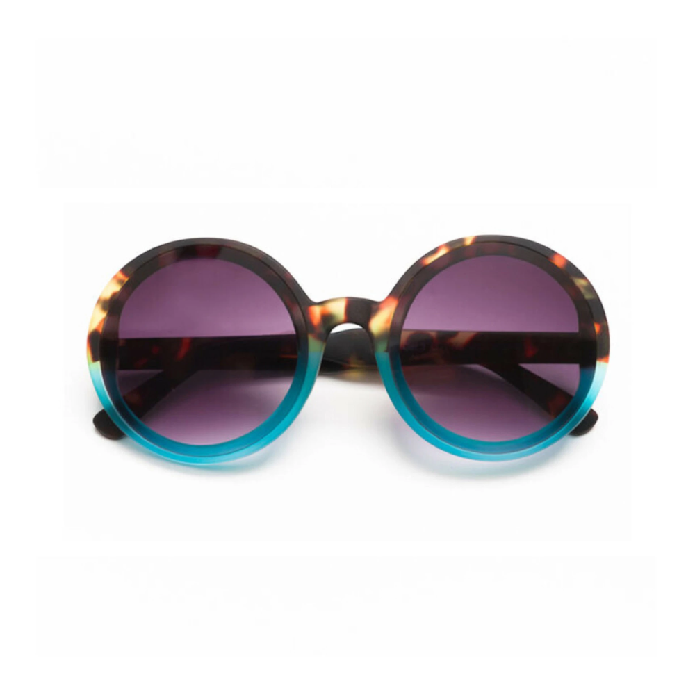 Load image into Gallery viewer, OKKIA Monica Adult Sunglasses - Havana &amp; Blue