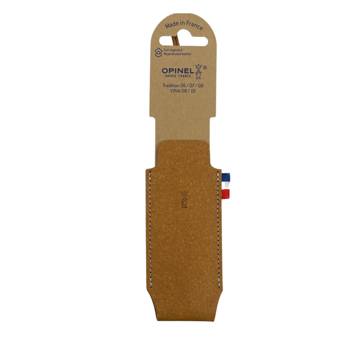 OPINEL Leather Sleeve w/ Scabbard & French Flag - Brown