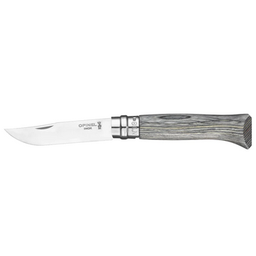 OPINEL N08 Traditional Folding Knife Laminated Birch S/S - Grey