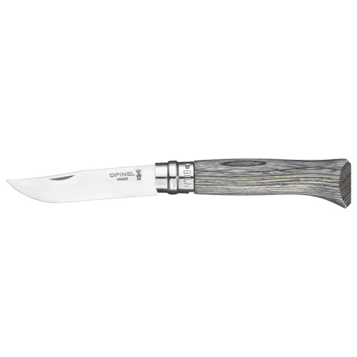 OPINEL N°08 Traditional Folding Knife Laminated Birch S/S - Grey
