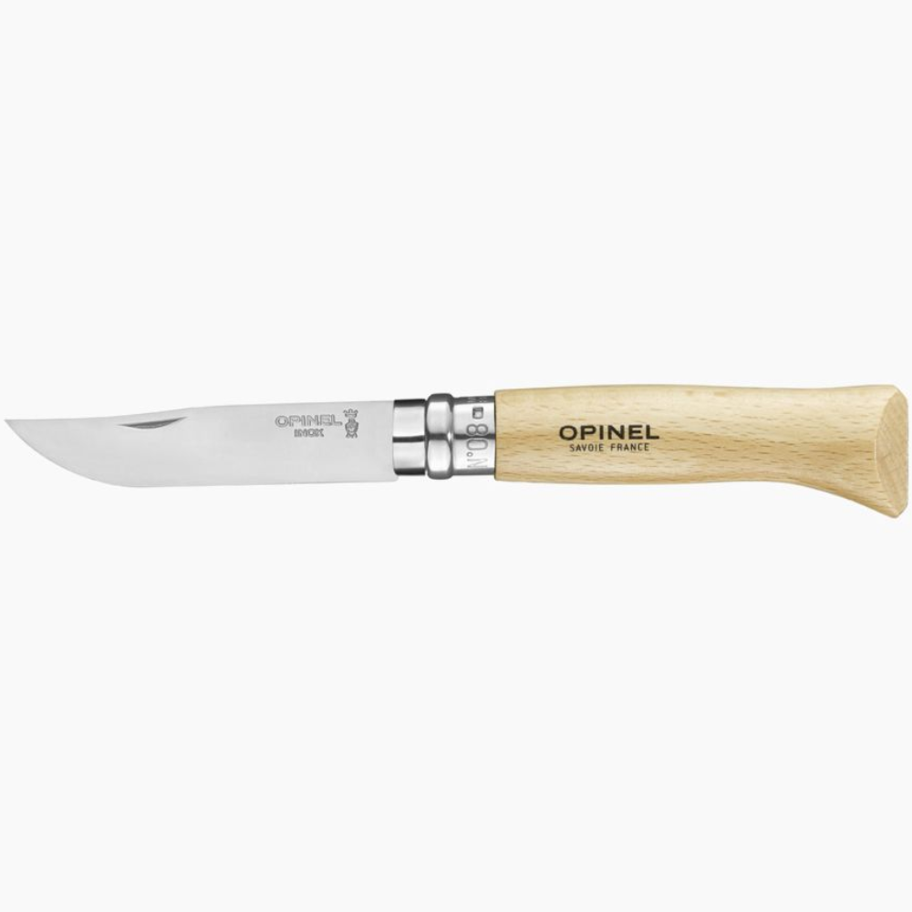 Load image into Gallery viewer, OPINEL N°08 Traditional Folding Knife S/S and Sheath Set - Beechwood