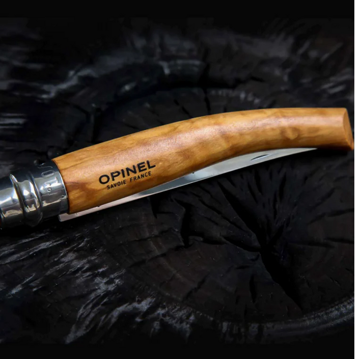 OPINEL N°10 Folding Fillet Knife with Sheath - Olive Wood