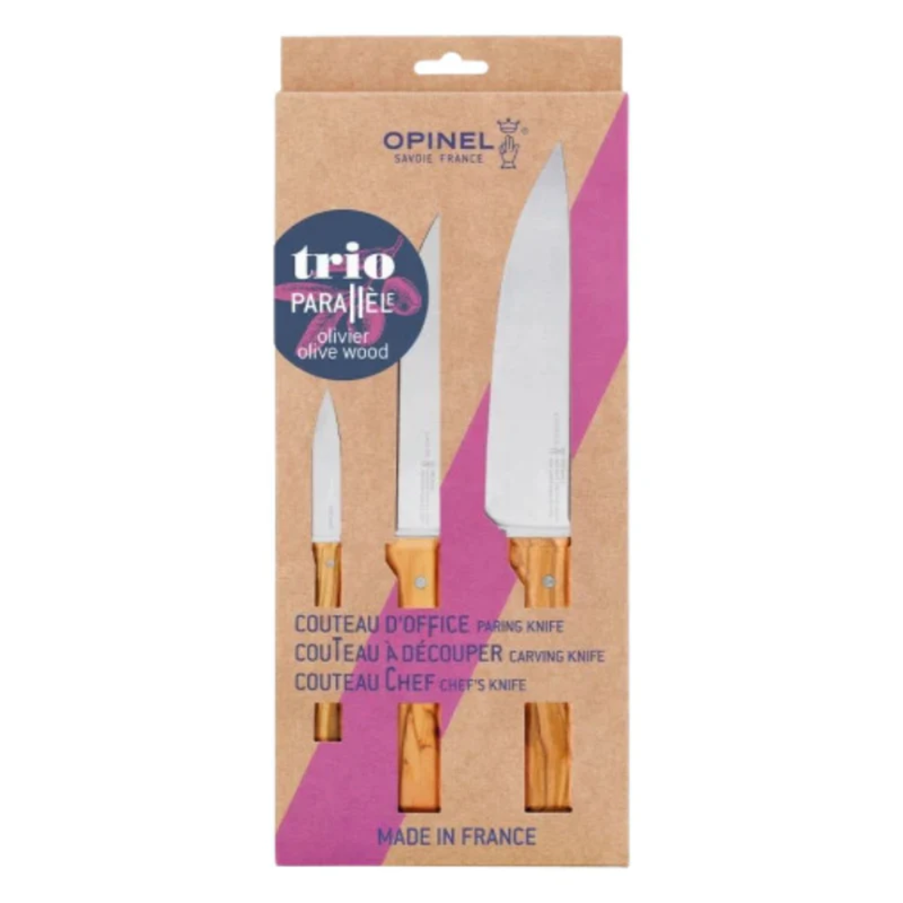 OPINEL Parallele  Trio knife Set - Olivewood