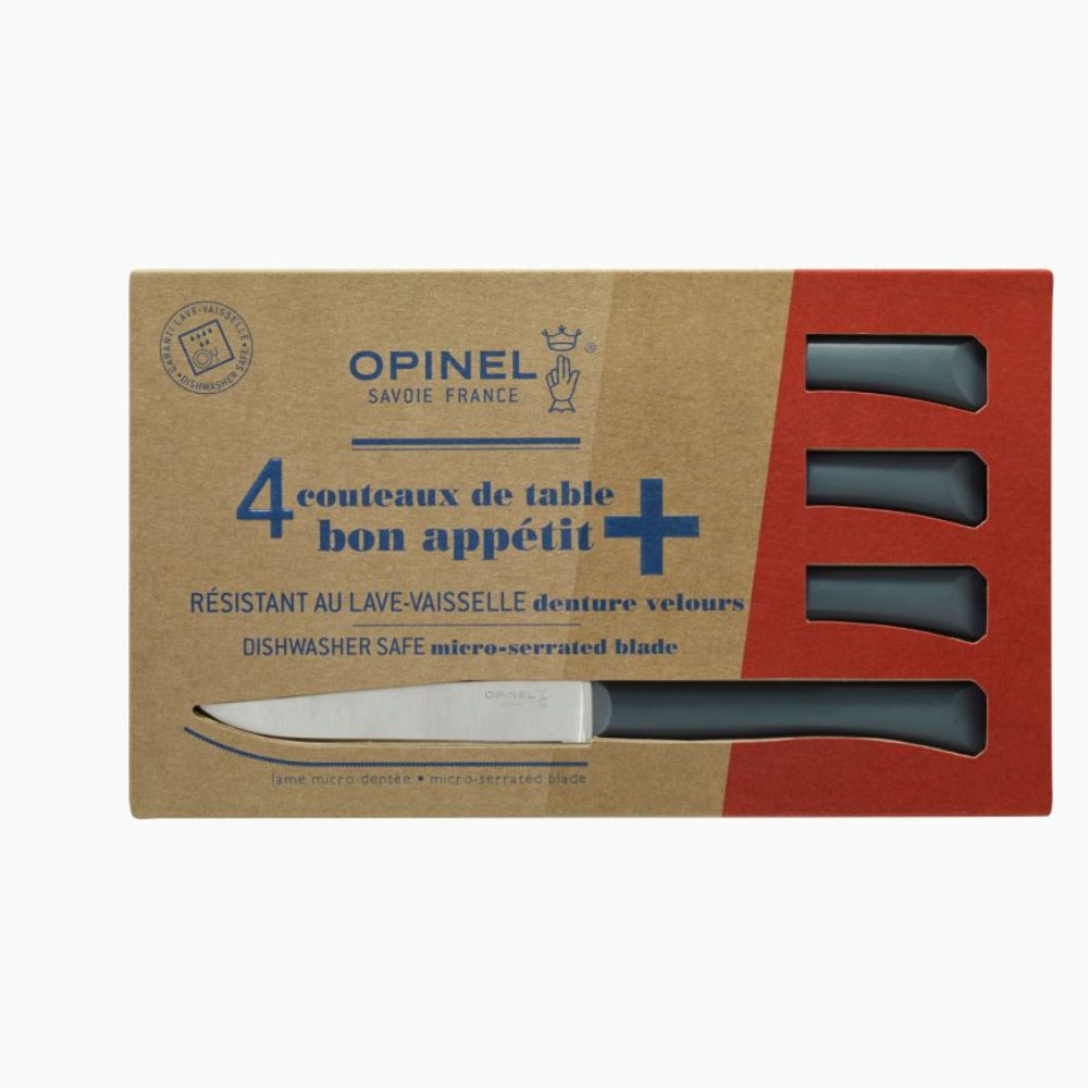 OPINEL N°125 Bon Appetit Table Knife Set of 4 - Grey