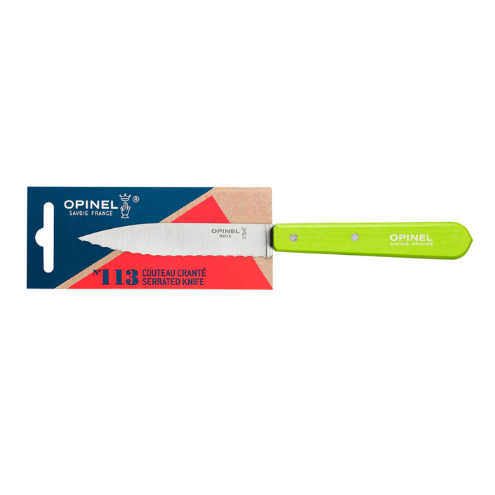 OPINEL Serrated N°113 Paring Knife 10cm - Apple Green