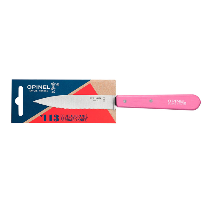 OPINEL Serrated N°113 Paring Knife 10cm - Fuchsia