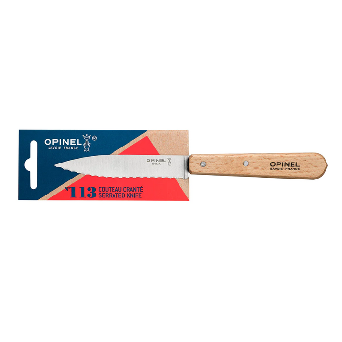 OPINEL Serrated N°113 Paring Knife 10cm - Natural