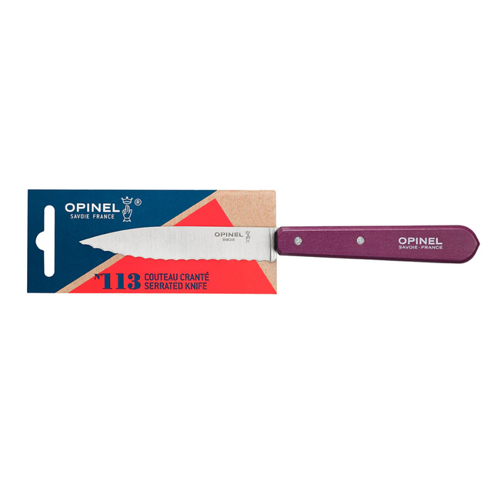 OPINEL Serrated N°113 Paring Knife 10cm - Plum