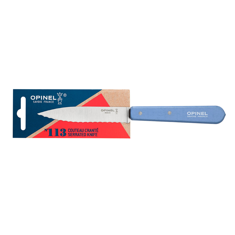 OPINEL Serrated N°113 Paring Knife 10cm - Sky Blue