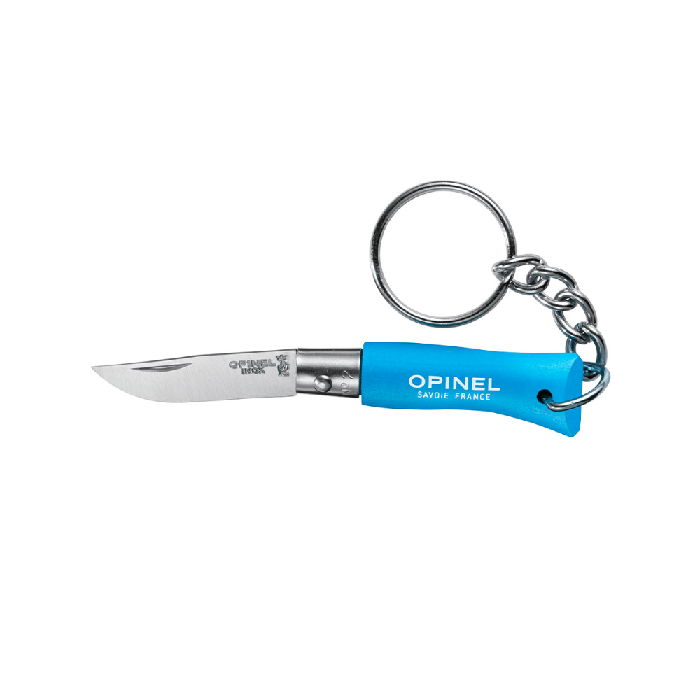 OPINEL N°02 Colorama Key Ring Folding Knife S/S - Cyan Blue