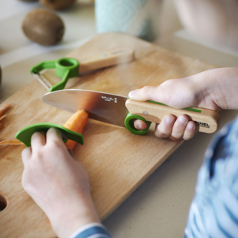 Load image into Gallery viewer, OPINEL Le Petit Childs Chef 3pc Kitchen Set - Green