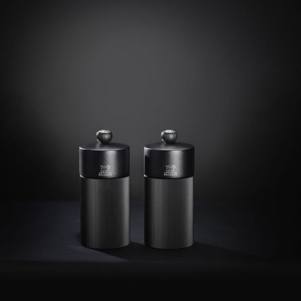 Load image into Gallery viewer, PEUGEOT Line Night Chic Salt/Pepper Mill Set Matt Black - 12cm