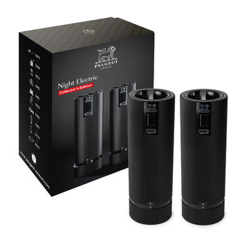 PEUGEOT Line Night Electric u'Select Salt/Pepper Mill Set Matt Black - 15cm