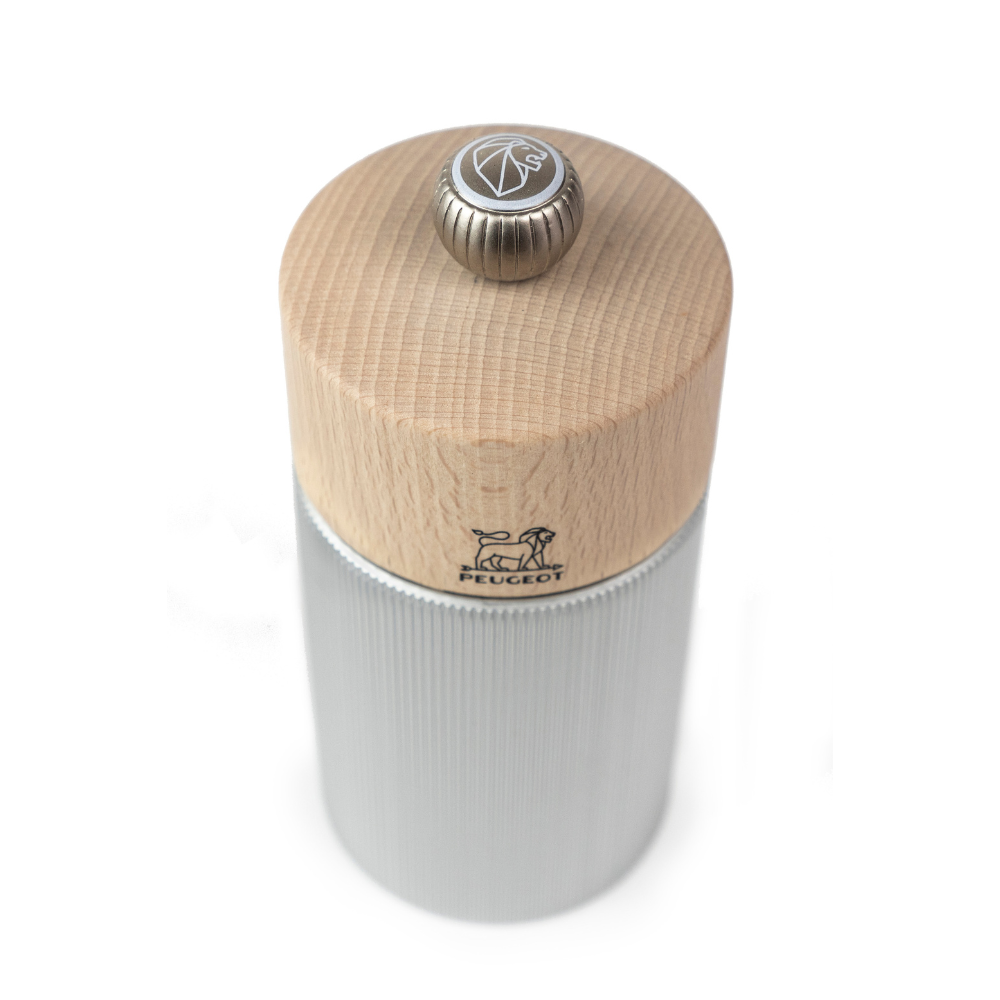 Load image into Gallery viewer, PEUGEOT Line Salt Mill Aluminium &amp; Natural Wood - 12cm