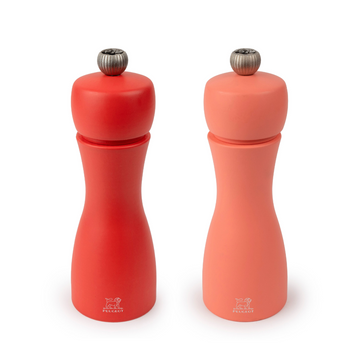PEUGEOT Tahiti Fire Salt/Pepper Mill Set Bricks & Flame - 15cm