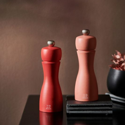 PEUGEOT Tahiti Fire Salt/Pepper Mill Set Bricks & Flame - 15cm