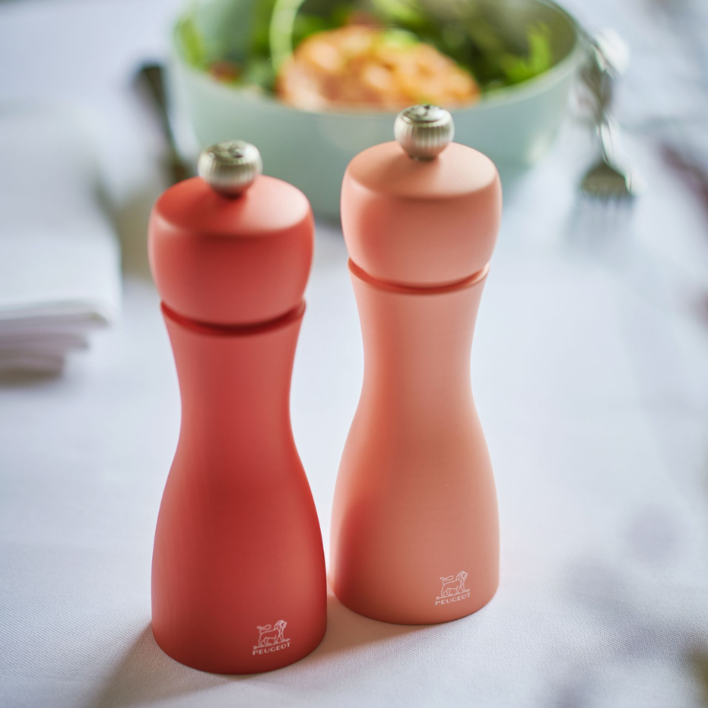 Load image into Gallery viewer, PEUGEOT Tahiti Fire Salt/Pepper Mill Set Bricks &amp; Flame - 15cm