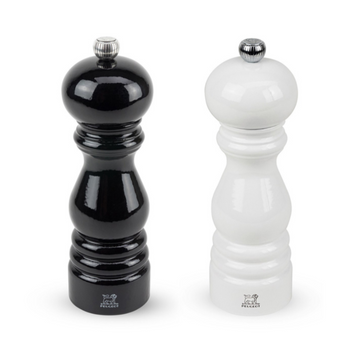 PEUGEOT Paris Salt/Pepper Mill Set Black & White Duo - 18cm