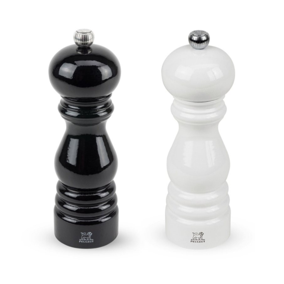 Load image into Gallery viewer, PEUGEOT Paris Salt/Pepper Mill Set Black &amp; White Duo - 18cm