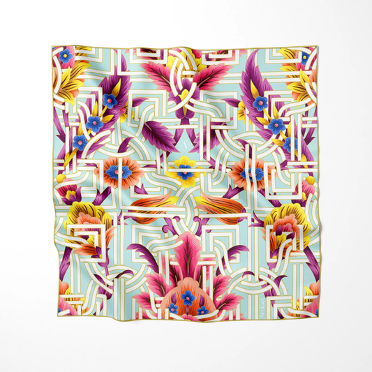 ARTIFACT Square Silk Scarf - Pomona Maze