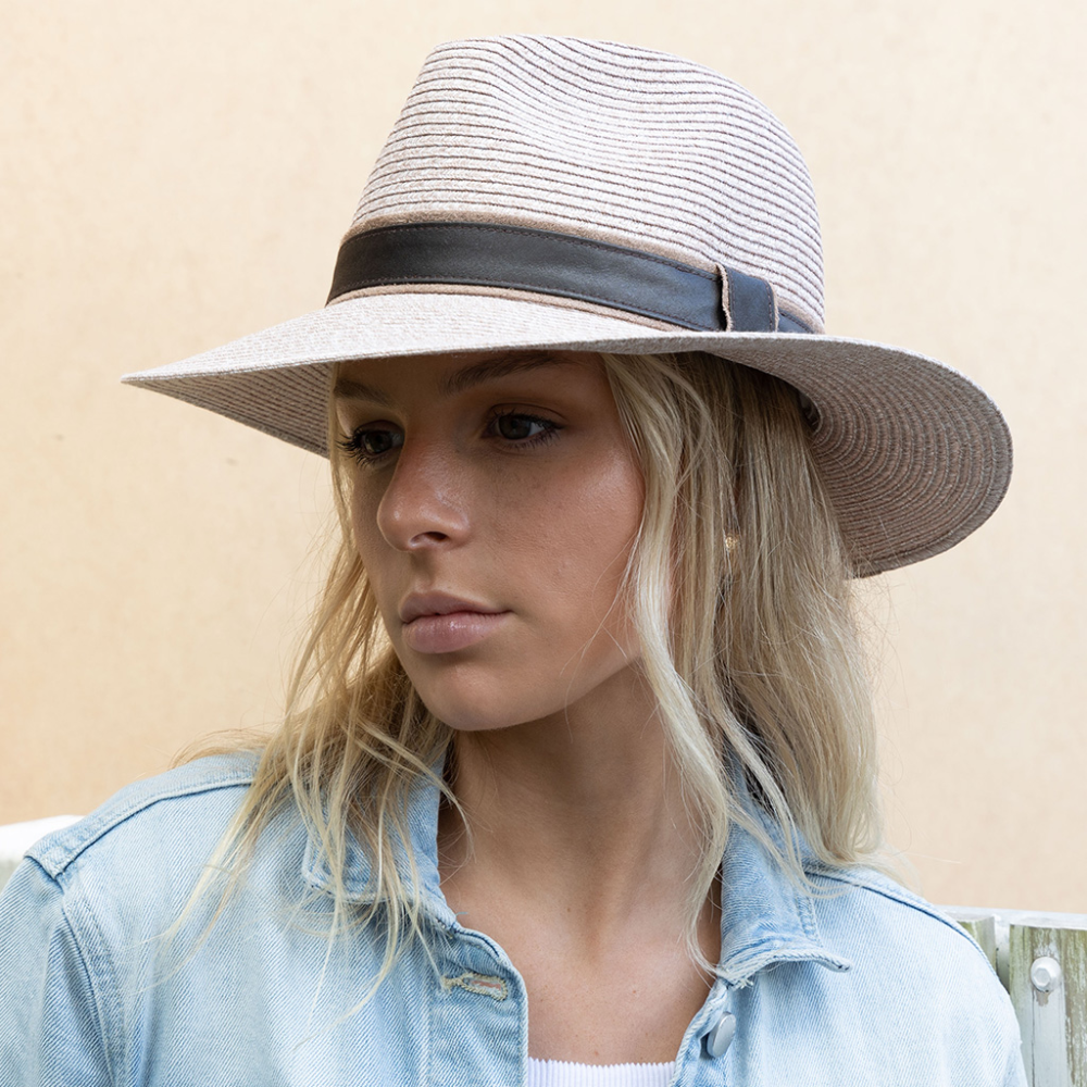 Load image into Gallery viewer, RIGON HEADWEAR Mario Flexibraid® Fedora - Mixed Taupe