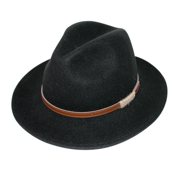 RIGON HEADWEAR Paterson Fedora - Black