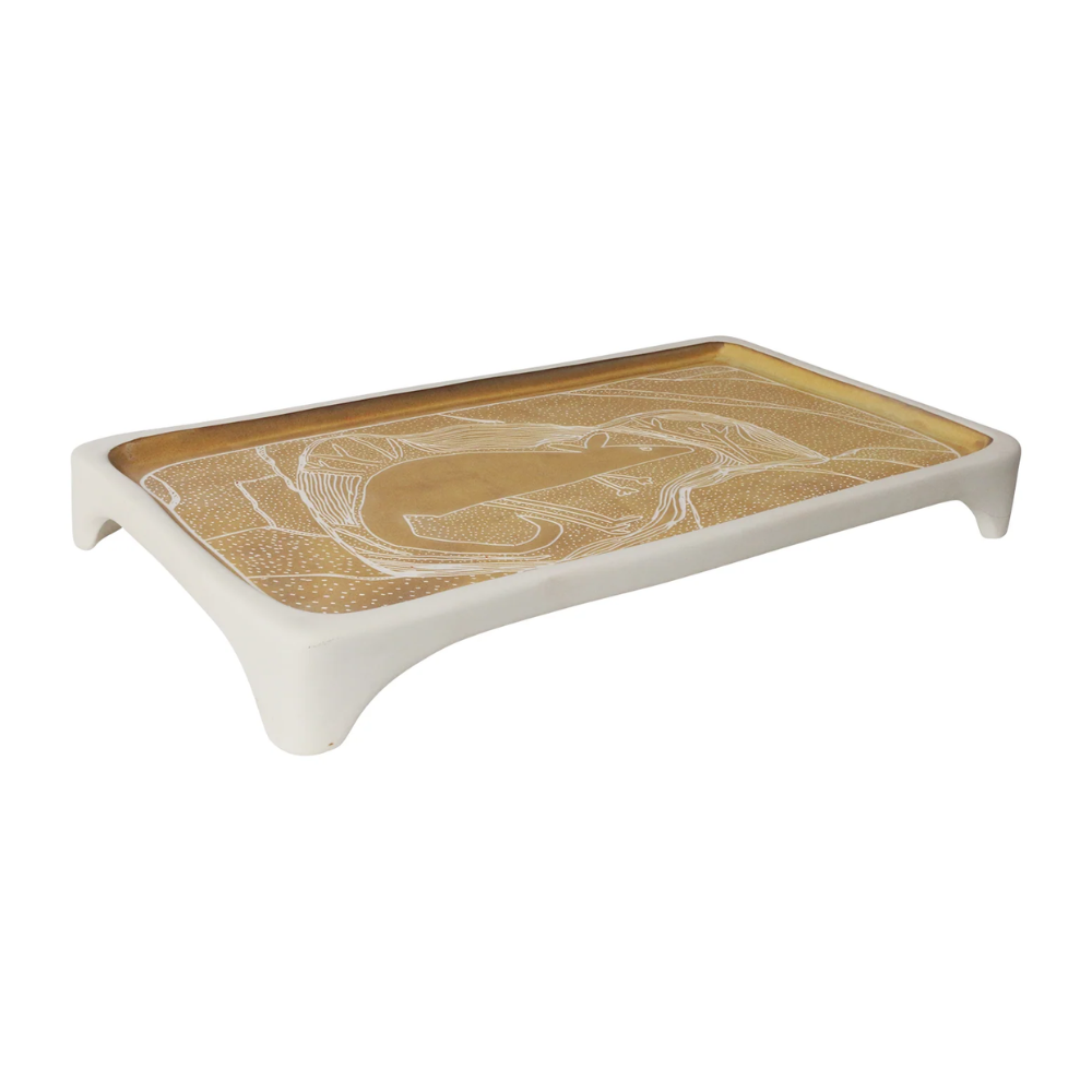 Load image into Gallery viewer, ROBERT GORDON x Juluwarlu Footed Tray - Tan