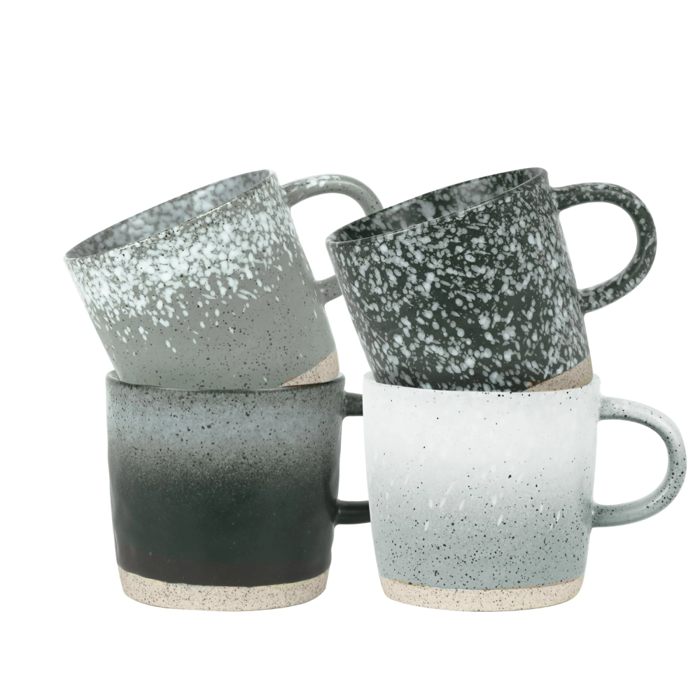 ROBERT GORDON Strata Set of 4 Mixed Mugs - Grey