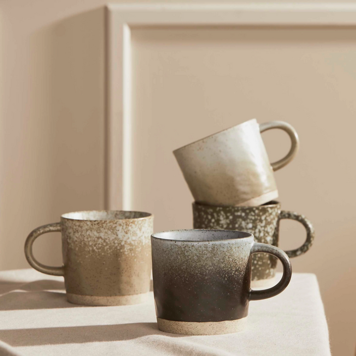 ROBERT GORDON Strata Set of 4 Mixed Mugs - Grey